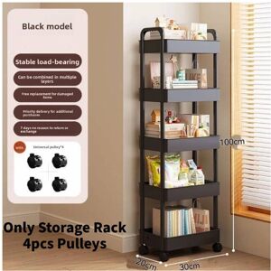 Unbranded (Black Five Storey) Rolling Storage Small Cart Collapsible Kitchen Bedroom Bathr Unbranded (Black Five Storey) Rolling Storage Small Cart Collapsible Kitchen Bedroom Bathr