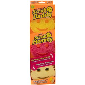 Scrub Daddy + Scrub Mommy 3 Pack - Smiley Face Sponges for Cleaning & Washing Up Scrub Daddy + Scrub Mommy 3 Pack - Smiley Face Sponges for Cleaning & Washing Up