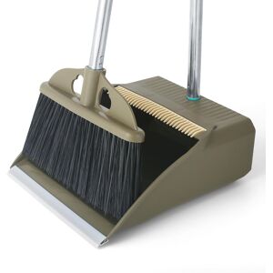 LMOMSS Upgrade Dustpan and Brush Set,48'' Long Handle Stiff Broom Bristles with Heavy D LMOMSS Upgrade Dustpan and Brush Set,48'' Long Handle Stiff Broom Bristles with Heavy D