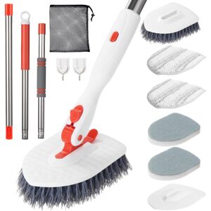 Roxanex 3-in-1 Bathroom Tub Tile Scrubber, 5 Scrubbing Brush, Upgraded Shower Cl Roxanex 3-in-1 Bathroom Tub Tile Scrubber, 5 Scrubbing Brush, Upgraded Shower Cl