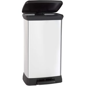 Curver Metal Effect 70% Recycled Kitchen Pedal Touch Deco Bin 50 Litres - Silver Curver Metal Effect 70% Recycled Kitchen Pedal Touch Deco Bin 50 Litres - Silver