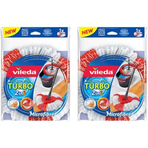 Vileda Turbo 2in1 Spin Mop Refill, Pack of 2 Turbo 2in1 Mop Head Replacements, F Vileda Turbo 2in1 Spin Mop Refill, Pack of 2 Turbo 2in1 Mop Head Replacements, F