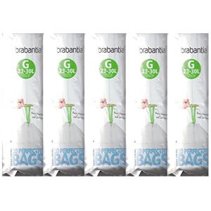 5 x Brabantia Pack Of 20 Extra Strong Perfect Fit G Size 23-30L Waste Bin Liners 5 x Brabantia Pack Of 20 Extra Strong Perfect Fit G Size 23-30L Waste Bin Liners