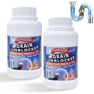 HOMAITER Drain Unblocker, 2PCS Powerful Cleaner Formula, Removes Hair, Grease & HOMAITER Drain Unblocker, 2PCS Powerful Cleaner Formula, Removes Hair, Grease &