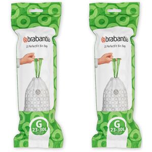Brabantia Bin Liners, Size G, 23-30 L - 40 Bags - 2 pack Brabantia Bin Liners, Size G, 23-30 L - 40 Bags - 2 pack