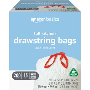 Amazon Basics 13 Gallon Tall Kitchen Drawstring Trash Bags Clean Fresh Scnet 1 Amazon Basics 13 Gallon Tall Kitchen Drawstring Trash Bags Clean Fresh Scnet 1