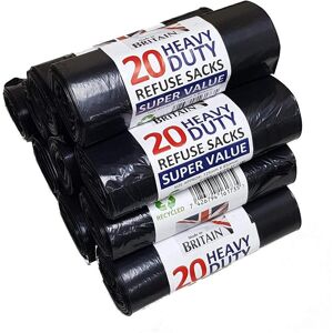 Unbranded (200 Pcs Pack) 200Large Black Bin Bags Heavy Duty for Household Garbage Capacity Unbranded (200 Pcs Pack) 200Large Black Bin Bags Heavy Duty for Household Garbage Capacity