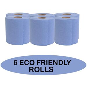 Unbranded (Default) Eco Blue Centrefeed Blue Roll Kitchen Rolls Hand Towels Pack of 6 - 2p Unbranded (Default) Eco Blue Centrefeed Blue Roll Kitchen Rolls Hand Towels Pack of 6 - 2p