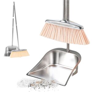 Unbranded Broom and Dustpan Set Stainless Steel Sweeping Tool for Bathroom Floor Kitchen D Unbranded Broom and Dustpan Set Stainless Steel Sweeping Tool for Bathroom Floor Kitchen D