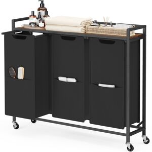 VASAGLE Laundry Basket, 43.5 Gal. (165 L) Laundry Hamper Sorter Cart with 3 Compartments VASAGLE Laundry Basket, 43.5 Gal. (165 L) Laundry Hamper Sorter Cart with 3 Compartments