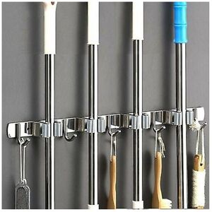 Kikidex (As show, One size) Wall Broom Holder - Stainless Steel Broom Hanger, Storage Ha Kikidex (As show, One size) Wall Broom Holder - Stainless Steel Broom Hanger, Storage Ha