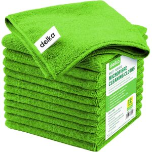 Delka Microfibre Cleaning Cloths (Green,12 Pack) Delka Microfibre Cleaning Cloths (Green,12 Pack)