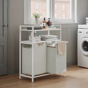 VASAGLE (73x33x92cm, White) Laundry Basket, Laundry Hamper, Laundry Sorter VASAGLE (73x33x92cm, White) Laundry Basket, Laundry Hamper, Laundry Sorter