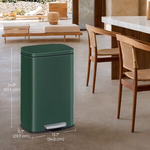 Songmics 50 L Kitchen Bin, Rubbish Bin, Stainless Steel Trash Bin, Soft Close, Step-On Pe Songmics 50 L Kitchen Bin, Rubbish Bin, Stainless Steel Trash Bin, Soft Close, Step-On Pe