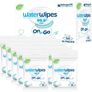 WaterWipes On The Go Wipes, 100 Wipes (10 Packs), 99% Water-Based Wet Wipes, Ide WaterWipes On The Go Wipes, 100 Wipes (10 Packs), 99% Water-Based Wet Wipes, Ide