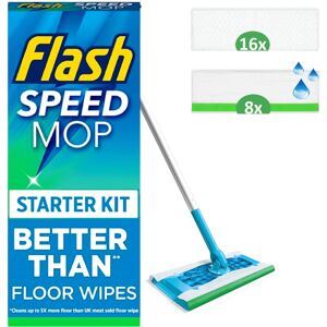 Flash Speedmop Floor Cleaner Starter Kit, Fast Easy & Hygienic (1 Handle + 4 Wet Flash Speedmop Floor Cleaner Starter Kit, Fast Easy & Hygienic (1 Handle + 4 Wet