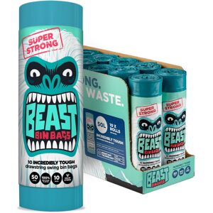 BEAST BIN BAGS, 10 Rolls of 10 x 50 Litre Bags (Total 100 Bags) - Made From 100% BEAST BIN BAGS, 10 Rolls of 10 x 50 Litre Bags (Total 100 Bags) - Made From 100%