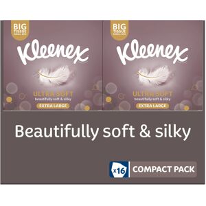Kleenex Ultra Soft Extra large Tissue in 16 Compact Boxes - Our Softest Tissue - Kleenex Ultra Soft Extra large Tissue in 16 Compact Boxes - Our Softest Tissue -