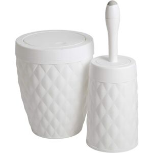 Addis Diamond Style Bathroom Swing Bin & Toilet Brush with Internal Detergent In Addis Diamond Style Bathroom Swing Bin & Toilet Brush with Internal Detergent In