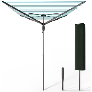VOUNOT VOUNOT 45m Rotary Washing Line 4 Arm Clothes Airer with Cover and Spike, Grey VOUNOT VOUNOT 45m Rotary Washing Line 4 Arm Clothes Airer with Cover and Spike, Grey