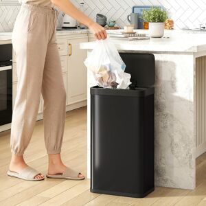 HOMCOM 45L Sensor Bin, Metal Kitchen Bin with Automatic Close, Black HOMCOM 45L Sensor Bin, Metal Kitchen Bin with Automatic Close, Black