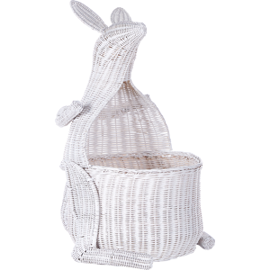 Beliani Rattan Kangaroo Basket White Toy Storage - Toy Storage Basket Beliani Rattan Kangaroo Basket White Toy Storage - Toy Storage Basket