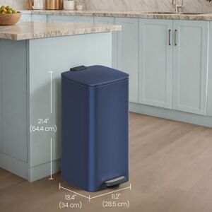 Songmics Trash Can, 8-Gallon Trash Bin, Stainless Steel Kitchen Garbage Can, Midnight Blu Songmics Trash Can, 8-Gallon Trash Bin, Stainless Steel Kitchen Garbage Can, Midnight Blu