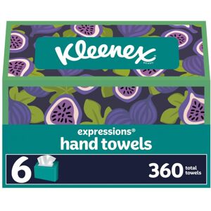 Kleenex Expressions Disposable Paper Hand Towels, Paper Hand 6 Boxes, 60 Hand To Kleenex Expressions Disposable Paper Hand Towels, Paper Hand 6 Boxes, 60 Hand To