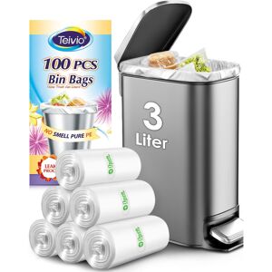 Teivio 3 Liter Small Bin Bags 100 Counts Pedal Bin Liners Thick Plastic Was Teivio 3 Liter Small Bin Bags 100 Counts Pedal Bin Liners Thick Plastic Was