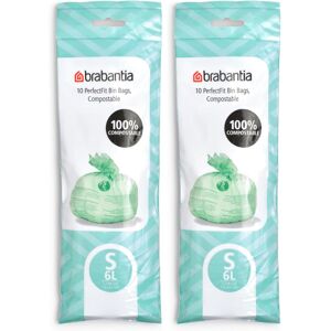 Brabantia 419683 Food Waste Caddy Compostable Bin Liners 6 L x10 Code S Gre Brabantia 419683 Food Waste Caddy Compostable Bin Liners 6 L x10 Code S Gre