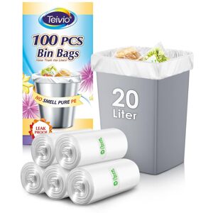 Teivio 20 Liter 100 Counts Strong Pedal Bin Liners Trash Can Bags fit 455 G Teivio 20 Liter 100 Counts Strong Pedal Bin Liners Trash Can Bags fit 455 G