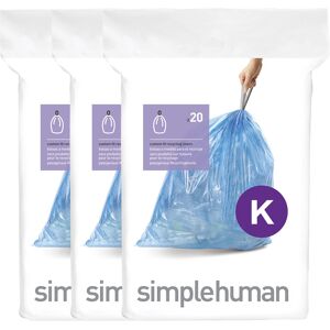simplehuman Pack of 20 Bin Bags blue 60 Pack simplehuman Pack of 20 Bin Bags blue 60 Pack