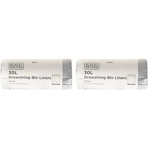 Black & Decker BLACKDECKER BXBB00030E 30L Drawstring Bin Liners 40 Pack White Black & Decker BLACKDECKER BXBB00030E 30L Drawstring Bin Liners 40 Pack White
