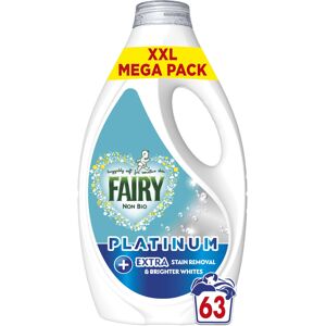 Fairy Non Bio Washing Liquid 63 Washes 1953l Platinum With Extra Stain Remo Fairy Non Bio Washing Liquid 63 Washes 1953l Platinum With Extra Stain Remo