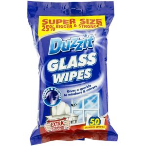 2 x Duzzit Glass Window Mirror Cleaning Wipes Pack Of 50 2 x Duzzit Glass Window Mirror Cleaning Wipes Pack Of 50