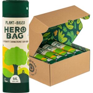 Earthing Green HERO BAG 50L PlantBased Heavy Duty Kitchen Bin Bags with Drawstrings Extra Earthing Green HERO BAG 50L PlantBased Heavy Duty Kitchen Bin Bags with Drawstrings Extra
