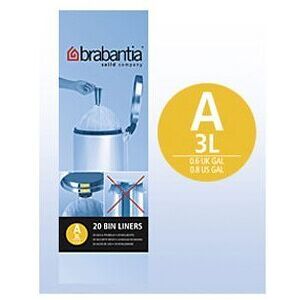 Brabantia Smartfix Bin Liners, 3Litre, (20 Bags) 311727 Pack Of 6 Brabantia Smartfix Bin Liners, 3Litre, (20 Bags) 311727 Pack Of 6