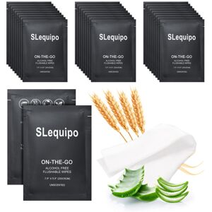 SLequipo 100 Pcs Flushable Wet Wipe Individual Wrapped, Plant Based Wet Wipes, 1 SLequipo 100 Pcs Flushable Wet Wipe Individual Wrapped, Plant Based Wet Wipes, 1