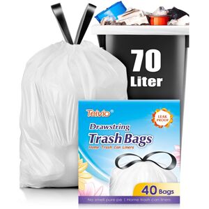 Teivio 70 Litre Strong Tall Kitchen Bin Liners with Tie Tap, 40 Counts 20 Gallon Teivio 70 Litre Strong Tall Kitchen Bin Liners with Tie Tap, 40 Counts 20 Gallon