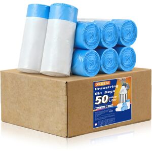 OKKEAI 50L Bin Bags White Strong, Swing Bin Liners Tie Handles Heavy Duty Waste OKKEAI 50L Bin Bags White Strong, Swing Bin Liners Tie Handles Heavy Duty Waste