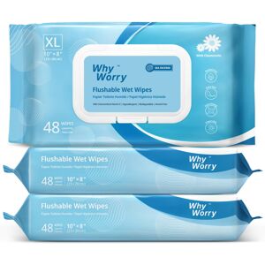 WhyWorry Flushable Wipes for Adults, Extra Large WhyWorry Flushable Wipes for Adults, Extra Large