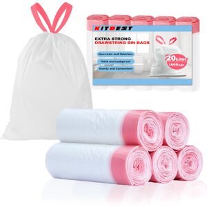 20L Bin Bags, KITBEST 100 Counts Drawstring 20L Bin Bags, KITBEST 100 Counts Drawstring