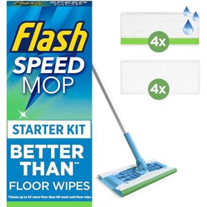 Flash Speedmop Floor Cleaner Starter Kit, Fast Easy & Hygienic (1 Handle + 4 Wet Flash Speedmop Floor Cleaner Starter Kit, Fast Easy & Hygienic (1 Handle + 4 Wet