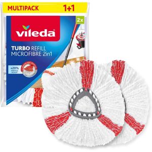 Vileda Turbo 2in1 Spin Mop Refill, Pack of 2 Turbo 2in1 Mop Head Replacements, F Vileda Turbo 2in1 Spin Mop Refill, Pack of 2 Turbo 2in1 Mop Head Replacements, F