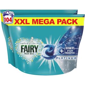 Fairy Non Bio Platinum PODS? Washing Liquid Capsules, 104 Washes (52x2), With Ex Fairy Non Bio Platinum PODS? Washing Liquid Capsules, 104 Washes (52x2), With Ex