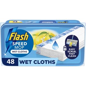 Flash Speedmop Wet Floor Cleaning Wipes, 48 Cloths (24x2), Antibac Lemon Multi-S Flash Speedmop Wet Floor Cleaning Wipes, 48 Cloths (24x2), Antibac Lemon Multi-S