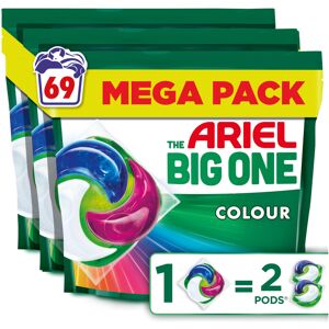 Ariel The Big One PODS Laundry Capsules, 69 Washes (3 x 23), Colour ? 2X Stain & Ariel The Big One PODS Laundry Capsules, 69 Washes (3 x 23), Colour ? 2X Stain &