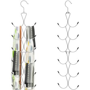GUIJZSLTRG 2Pcs Scarf Hanger with 12 Hooks, Metal Hanging Scarf Organiser, 360? Rotating Sc GUIJZSLTRG 2Pcs Scarf Hanger with 12 Hooks, Metal Hanging Scarf Organiser, 360? Rotating Sc