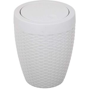Addis 518367 Faux Rattan Round Swing Lid Bathroom Bin, Light Grey, 5 Litre Addis 518367 Faux Rattan Round Swing Lid Bathroom Bin, Light Grey, 5 Litre