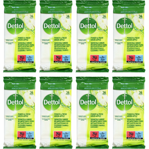 Dettol Green Apple Wipes 8x36 Pack Dettol Green Apple Wipes 8x36 Pack